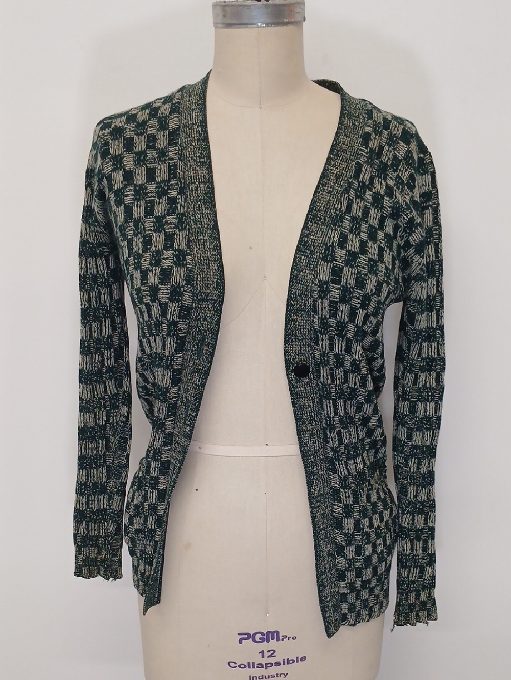 Vintage Knit Open-Front Women's Cardigan Sweater Size L
